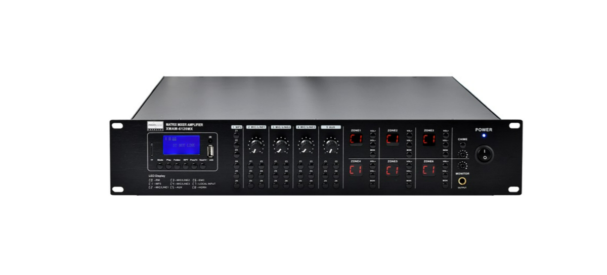 Matriz amplificada Dream Sound XMAM-6120MX de 6 entradas y 6 zonas
