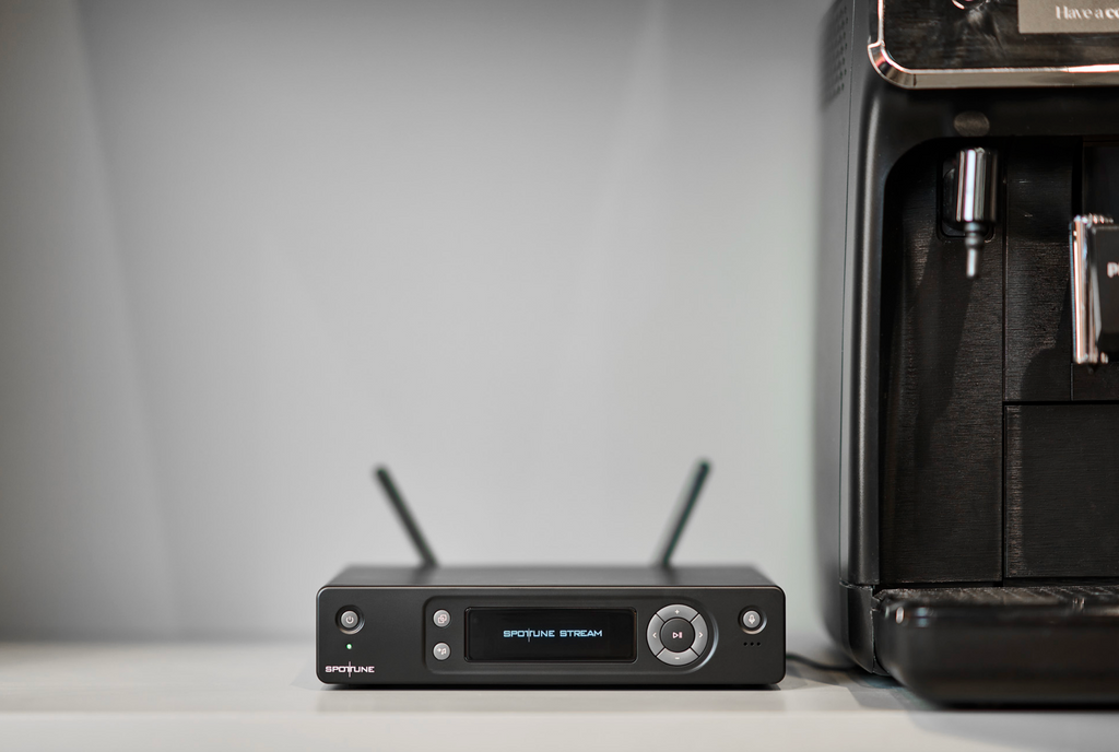 Transmisor de audio inalámbrico Spottune STREAM para dos zonas
