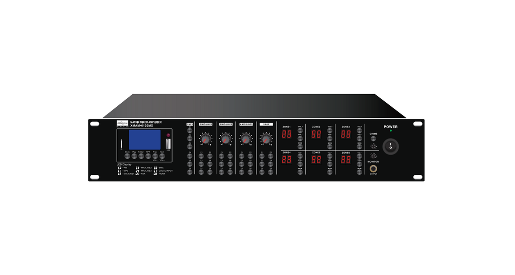Matriz amplificada Dream Sound XMAM-6120MX de 6 entradas y 6 zonas