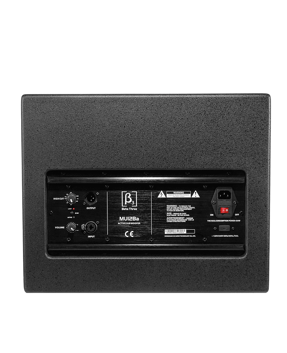 Subwoofer activo Beta Three MU12BA de 12 pulgadas