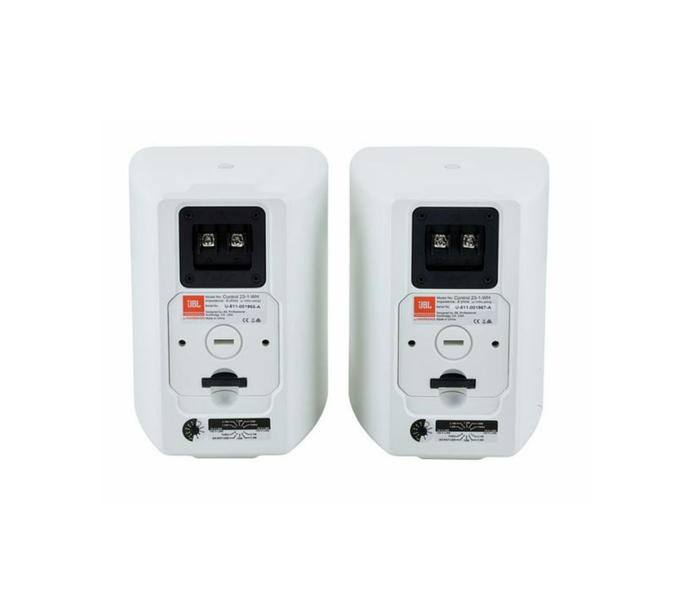 Par de parlantes de pared JBL Control 23-1-WH blancos ultracompactos