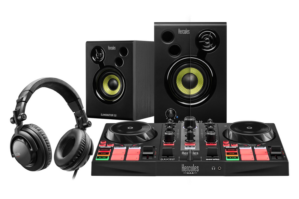 Kit Hercules DJ Learning Kit con controlador, monitores y audífonos