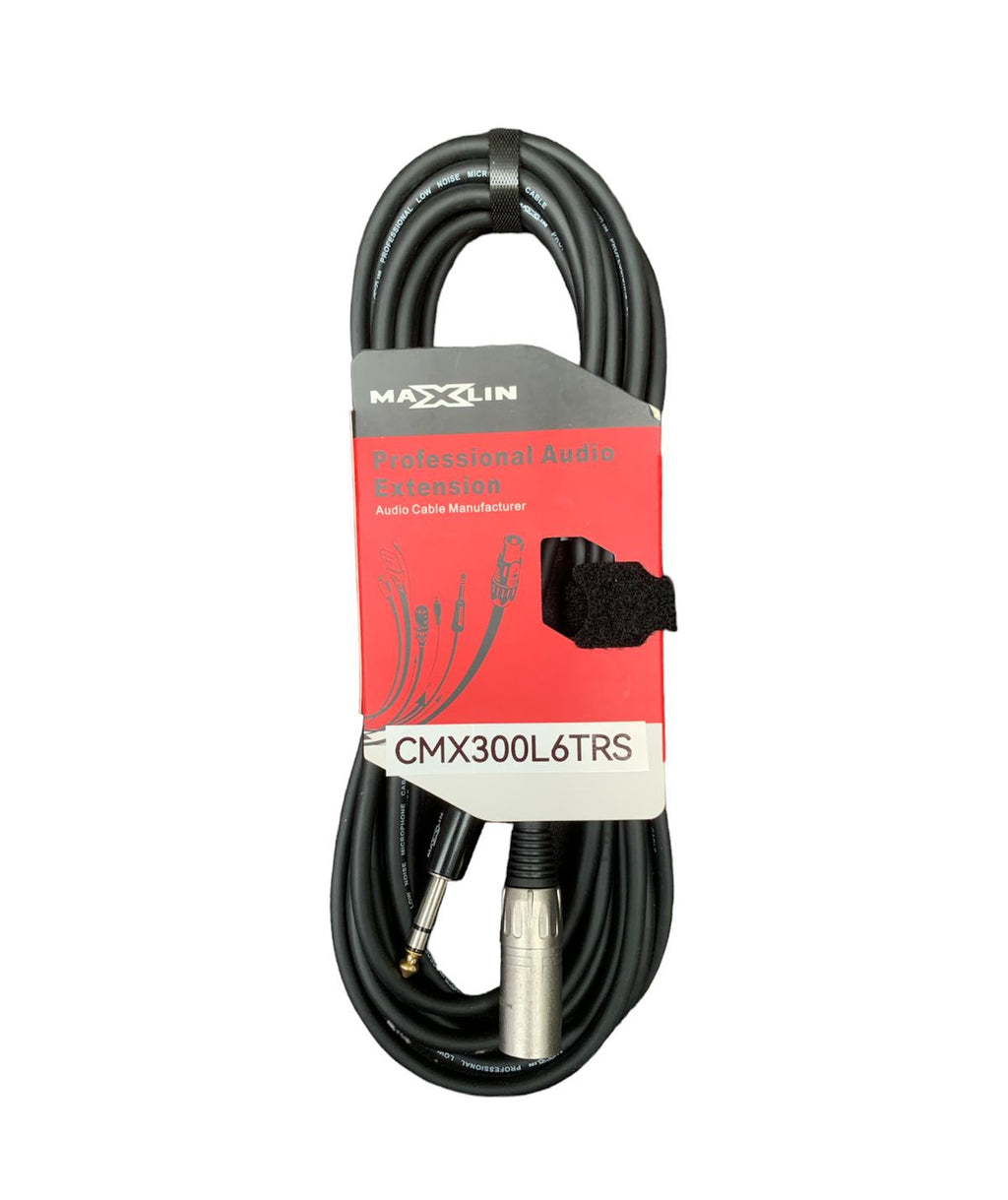 Cable Maxlin CMX300L6TRS XLR a plug TRS de 6 metros
