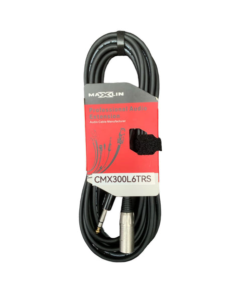 Cable Maxlin CMX300L6TRS XLR a plug TRS de 6 metros