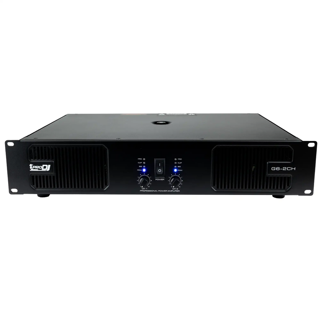 Amplificador de potencia Pro DJ G6-2CH de 2 canales 600 W