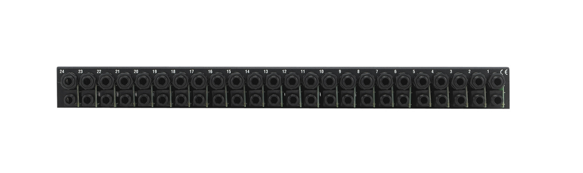 Patchbay dbx PB-48 de 48 puntos con conectores plug de 1/4 pulgada