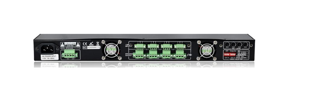 Amplificador Dream Sound XA-4350 de 4 canales x 350 W para línea de 100 V