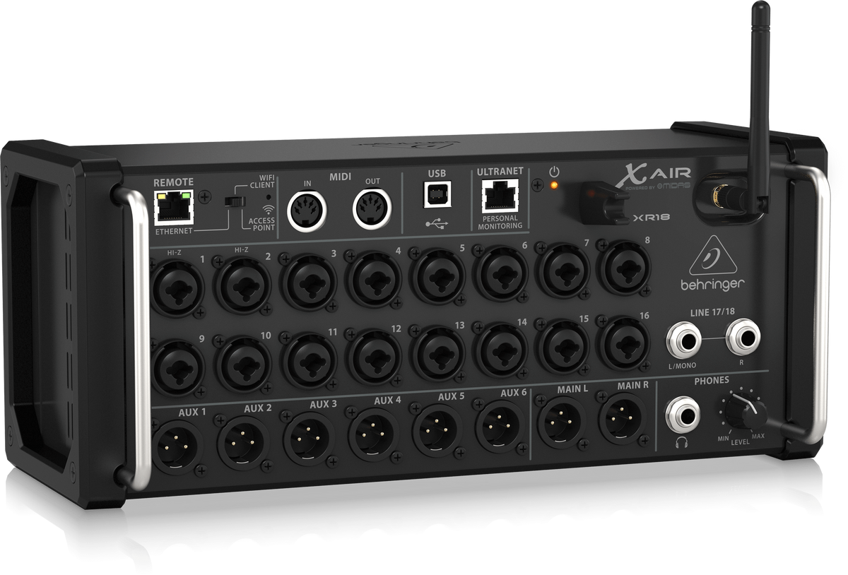 Mezclador digital Behringer XR18 de 18 canales con Wi-Fi