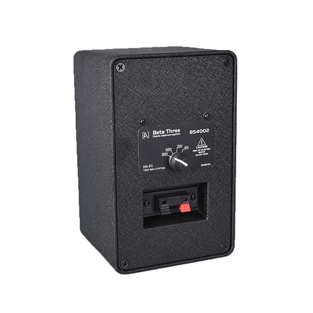 Par de parlantes ambientales de pared Beta Three BS4002 de 4 pulgadas en aluminio negro