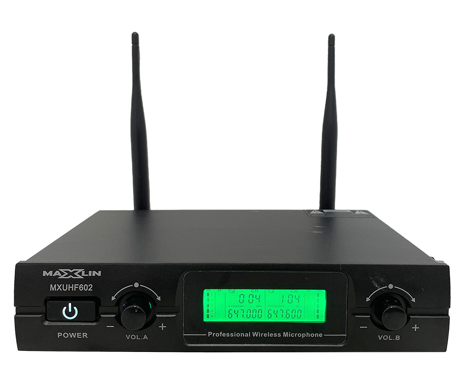 Sistema inalámbrico Maxlin MXUHF602 con dos micrófonos de mano