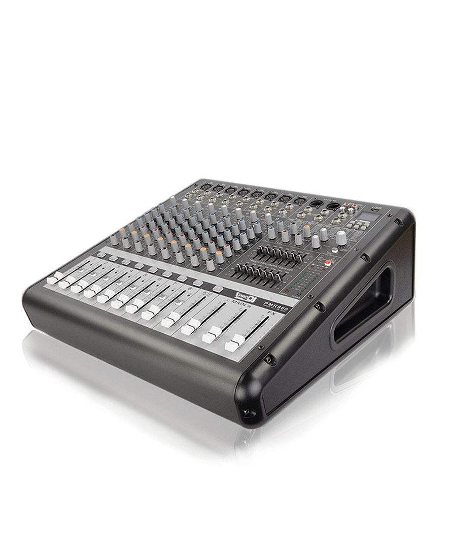 Consola activa Pro DJ PMR860 de 8 entradas híbridas con USB y Bluetooth