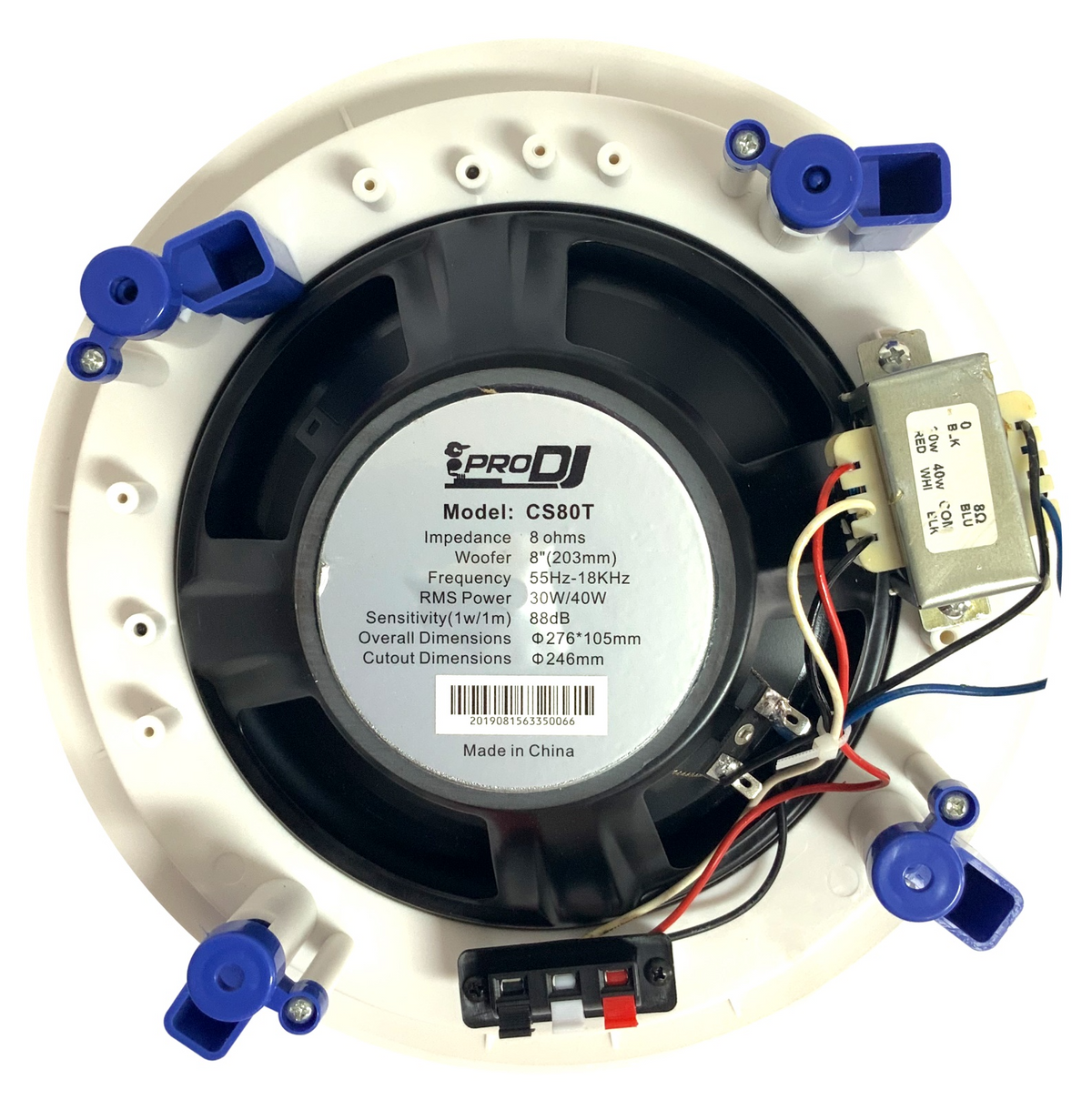 Parlante de techo Pro DJ CS80T de 8 pulgadas para empotrar