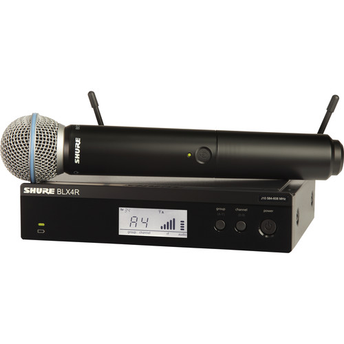 Micrófono inalámbrico Shure BLX24R/B58 con cápsula Beta 58 y receptor de rack