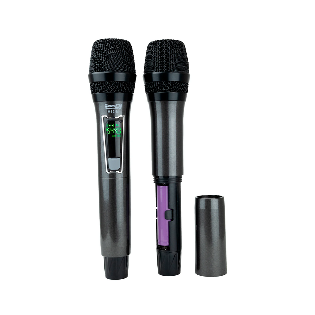 Kit de micrófonos inalámbricos UHF Pro DJ M62-M con mini receptor