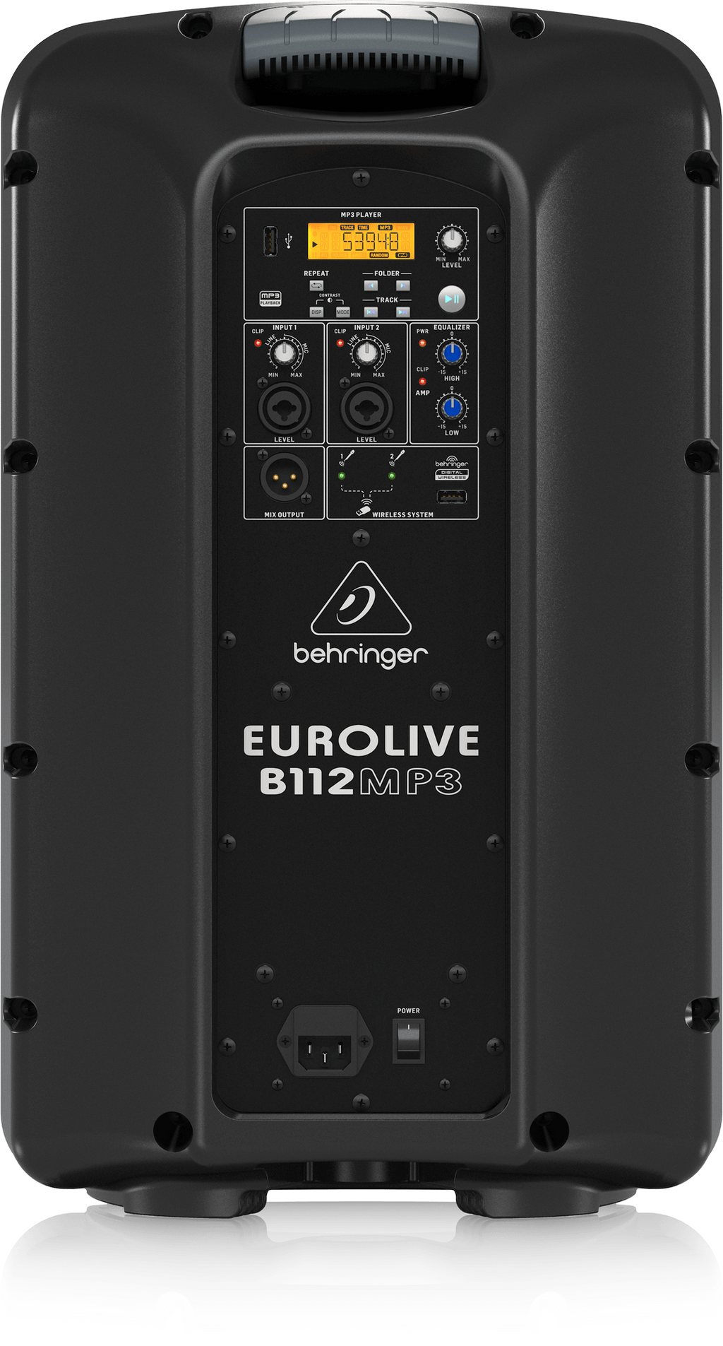 Cabina activa Behringer B112MP3 de 12 pulgadas con reproductor USB