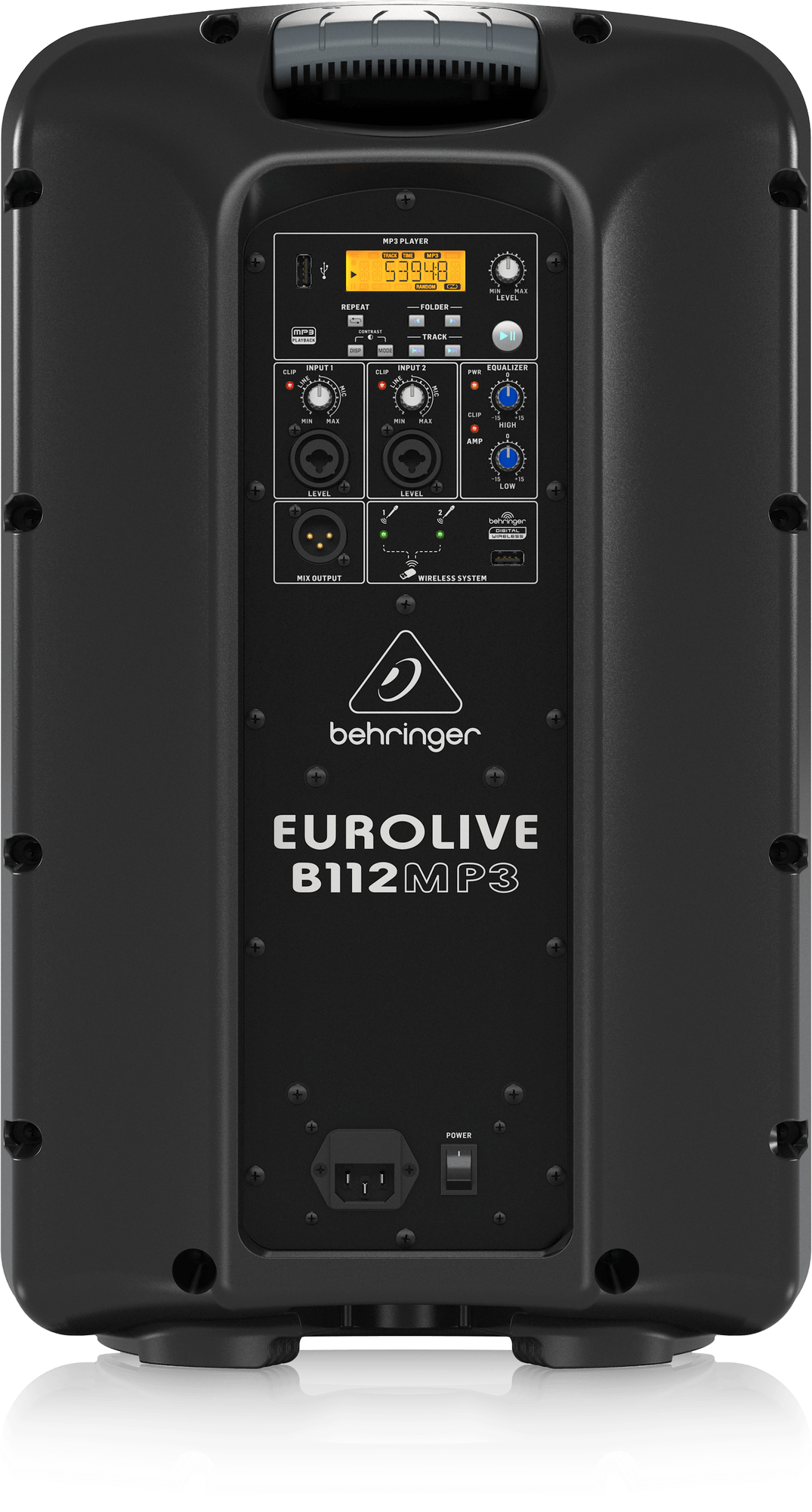 Cabina activa Behringer B112MP3 de 12 pulgadas con reproductor USB
