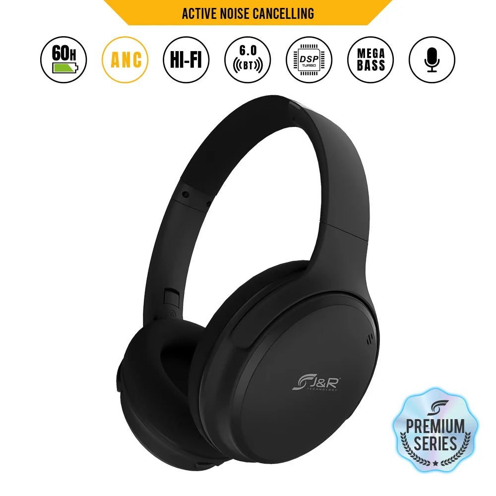 Audífonos de diadema Bluetooth J&R 083-MV Premium Sense con ANC