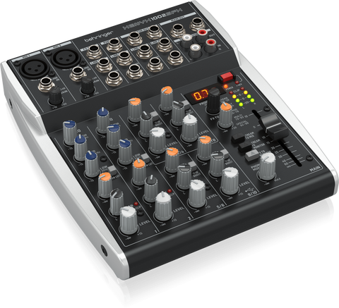 Mezclador analógico Behringer XENYX 1002SFX de 10 entradas con USB