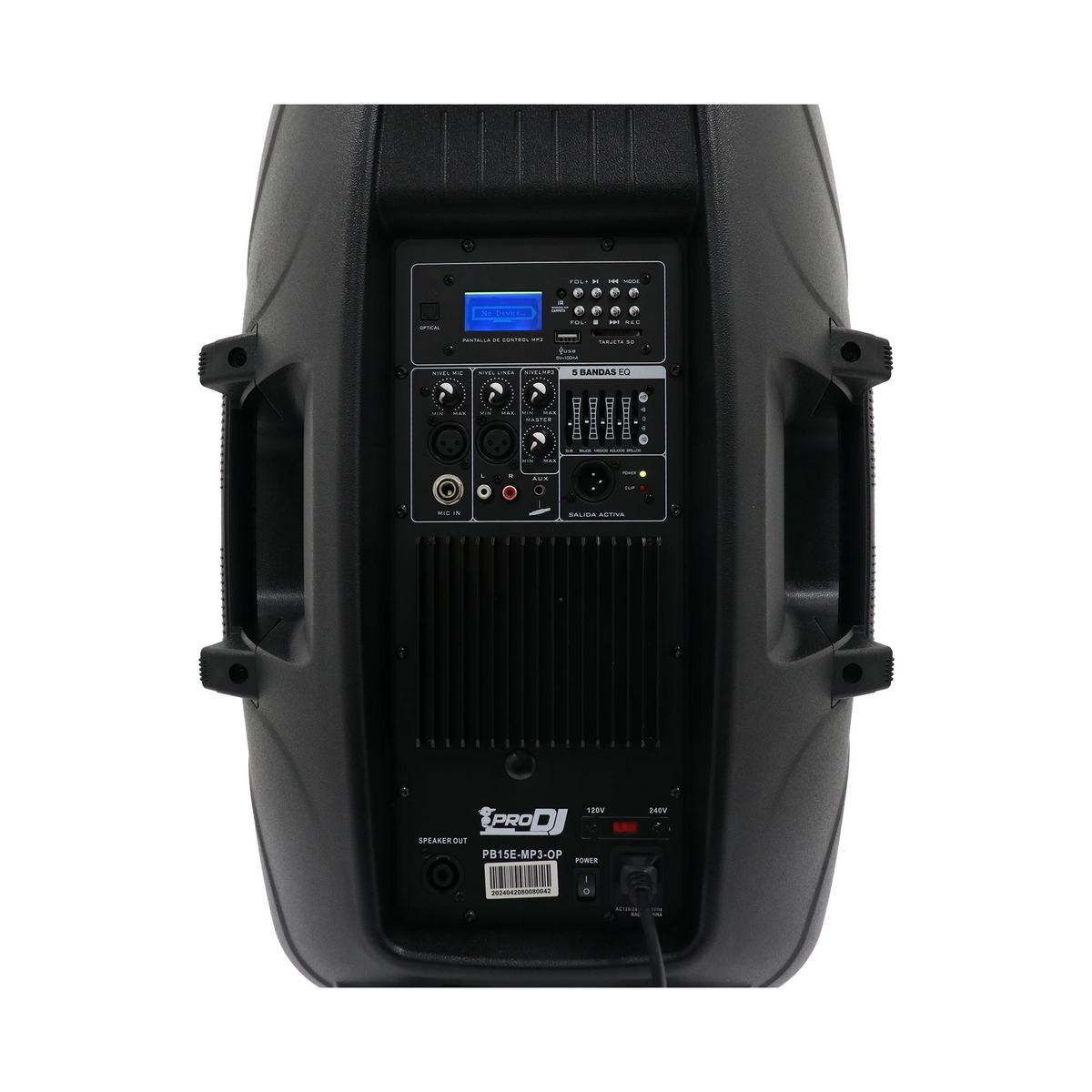 Cabina activa Pro DJ PB15E-MP3-OP de 15 pulgadas