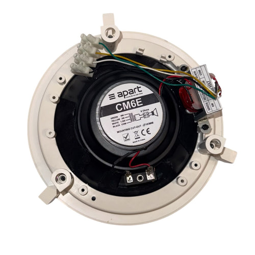 Parlante de techo Apart CM6E de 6.5 pulgadas para línea de 100 V