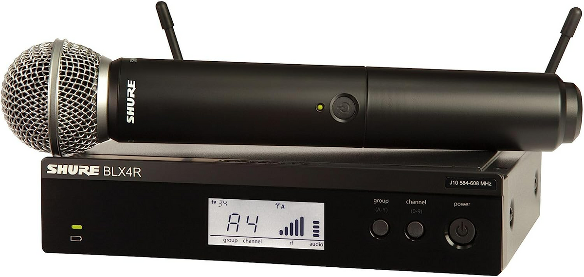 Micrófono inalámbrico Shure BLX24R/SM58 con cápsula SM58 y receptor de rack