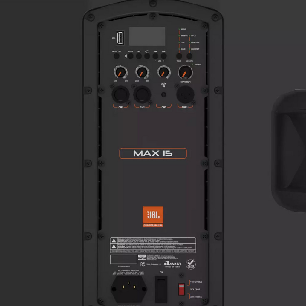 Cabina activa JBL MAX15 de 15 pulgadas con Bluetooth