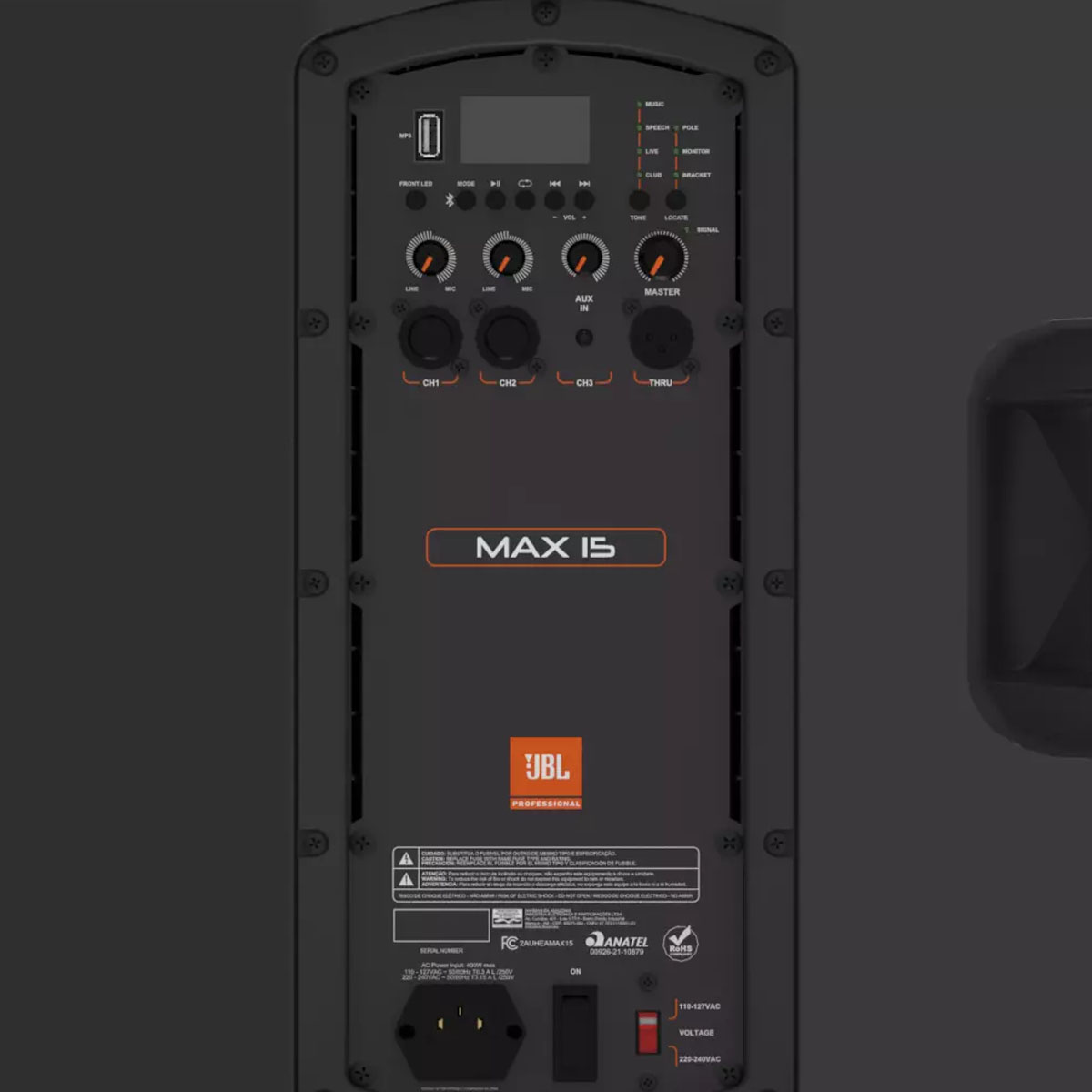 Cabina activa JBL MAX15 de 15 pulgadas con Bluetooth