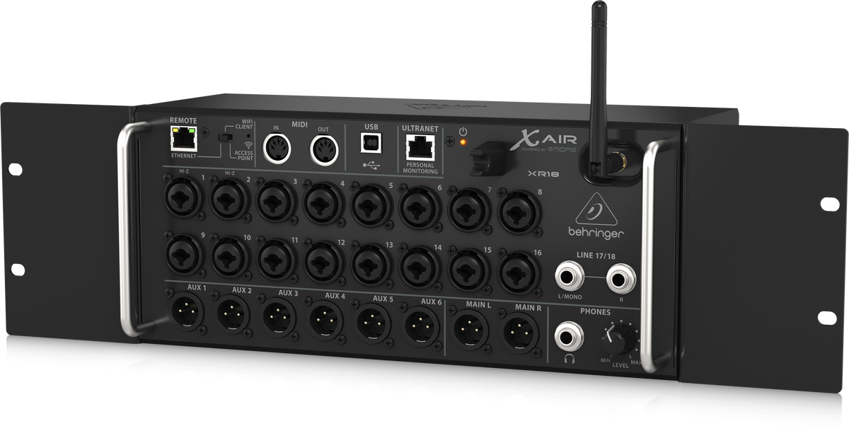 Mezclador digital Behringer XR18 de 18 canales con Wi-Fi