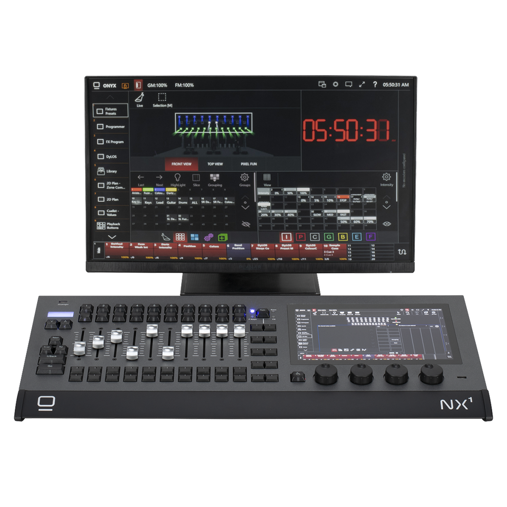 Consola de iluminación Obsidian NX1 con pantalla táctil de 10,1 pulgadas