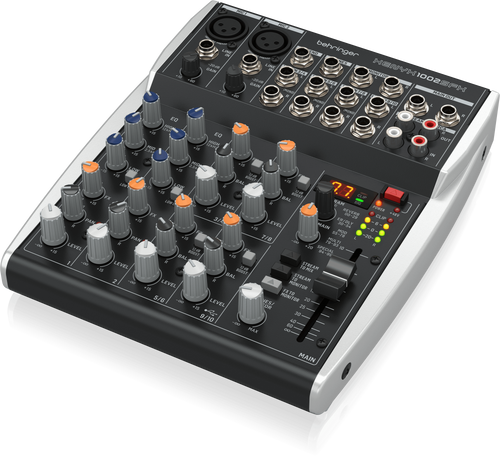 Mezclador analógico Behringer XENYX 1002SFX de 10 entradas con USB