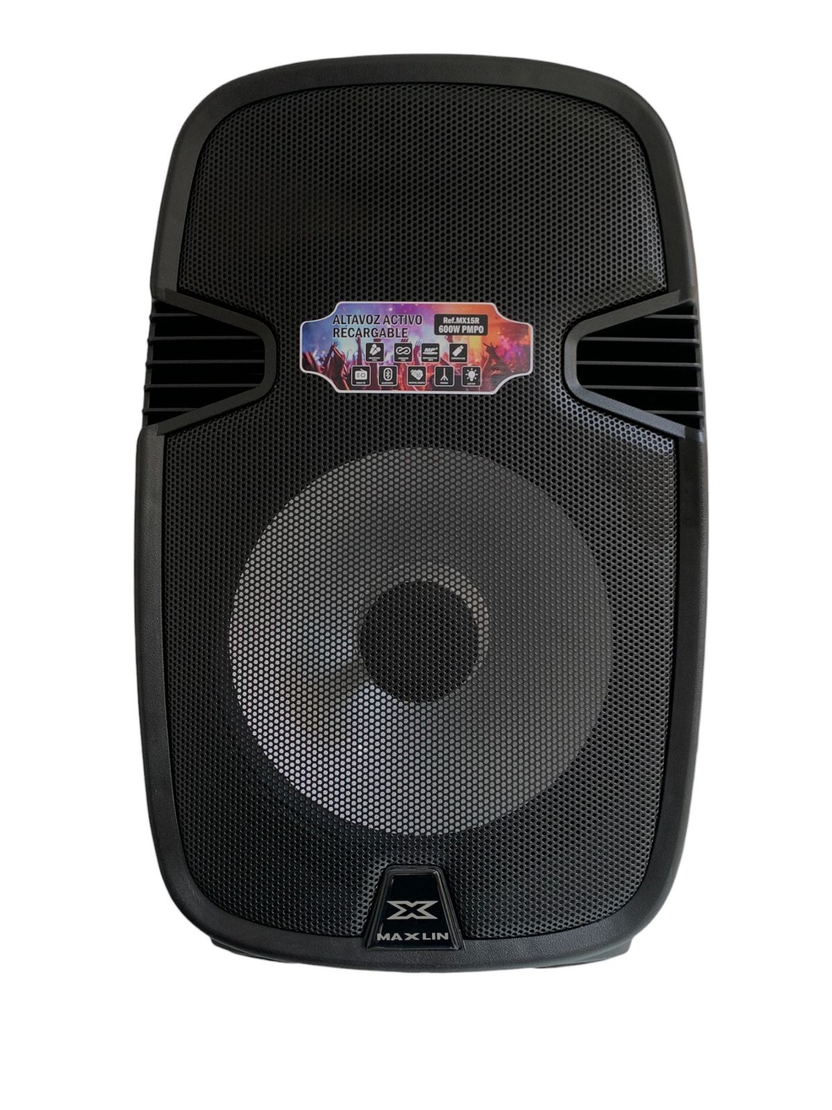 Cabina activa recargable Maxlin MX15R de 15 pulgadas con Bluetooth