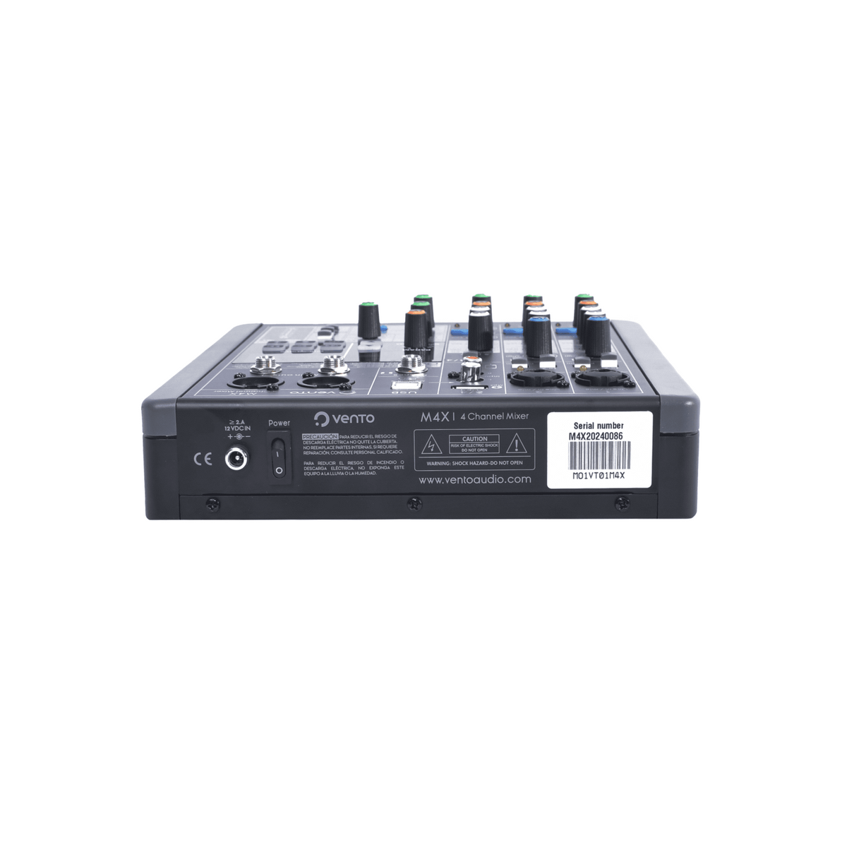 Consola de audio pasiva Vento M4X de 4 canales con efectos y Bluetooth