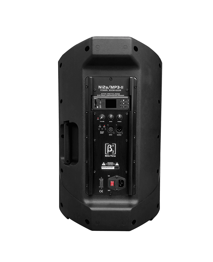 Cabina activa Beta Three N12A/MP3-II de 12 pulgadas con Bluetooth