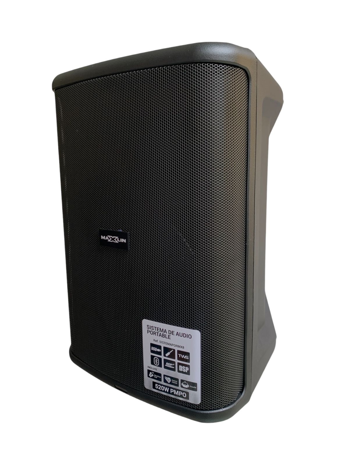 Cabina recargable Maxlin MX8ST de 8 pulgadas con Bluetooth y micrófonos