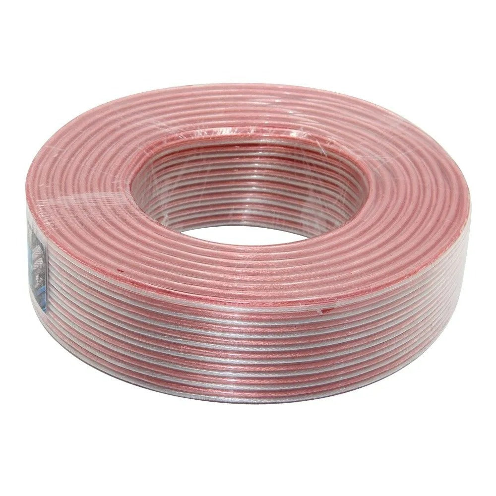 Rollo de cable desoxigenado AudioPro 2x12 de 100 metros transparente