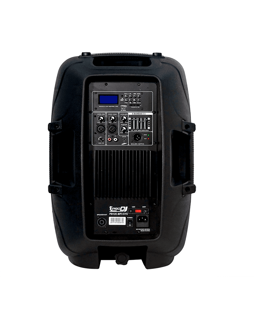 Cabina activa Pro DJ PB12E-MP3 Sys de 12 pulgadas con Bluetooth
