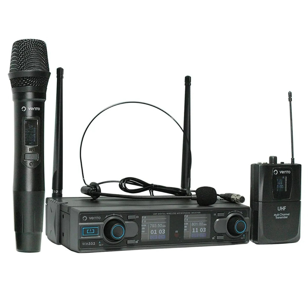 Kit inalámbrico Vento Kit3 con micrófono de diadema, micrófono de mano, bodypack y receptor WM332