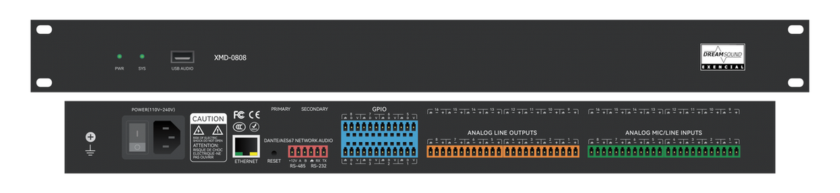 Matriz procesadora de audio DSP Dream Sound XMD-0808 de 8 entradas