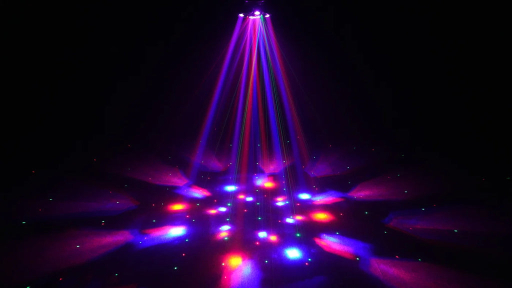 Luz multiefecto Nightsun SPG656 ángel de cuatro brazos con láser y estrobo