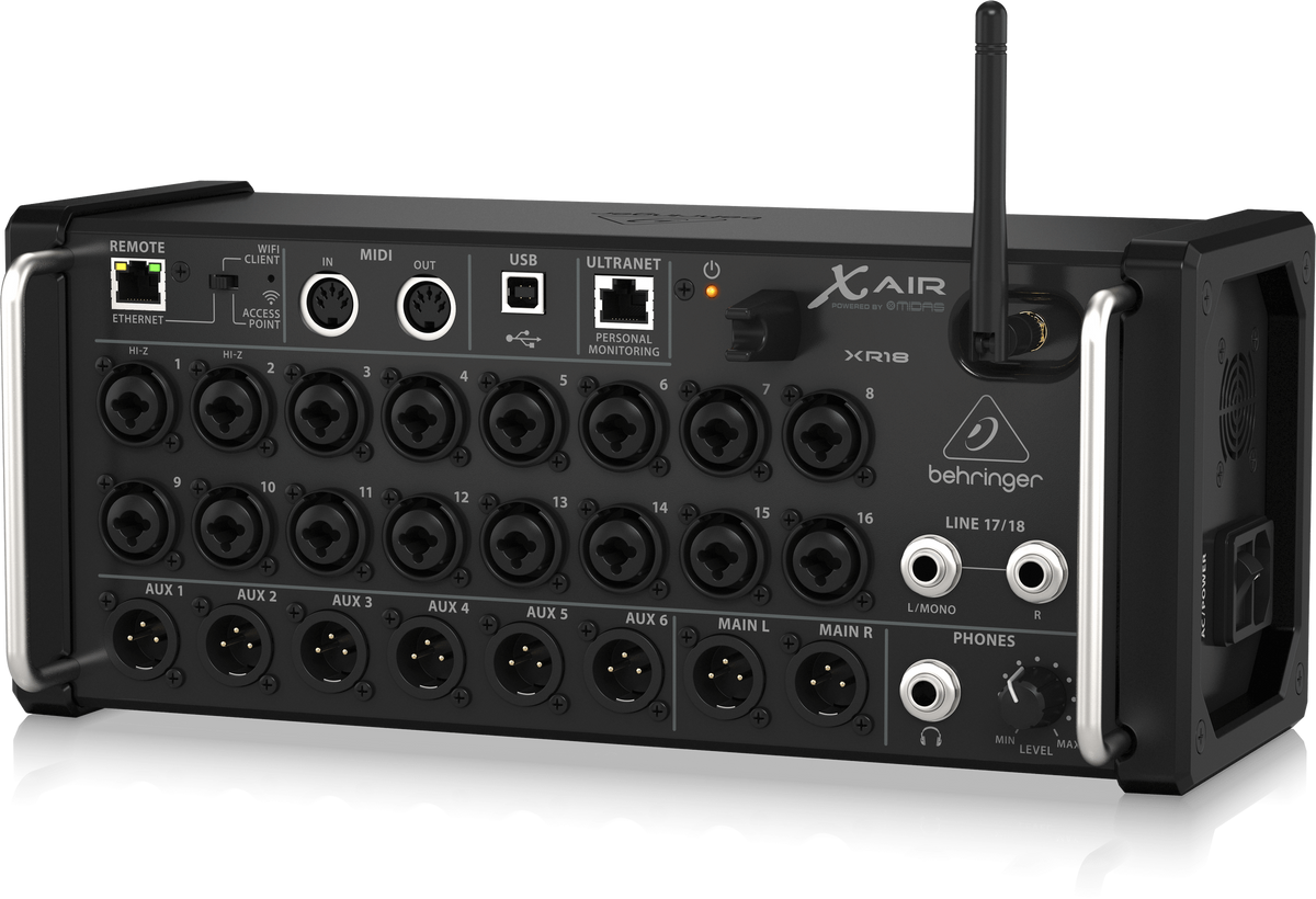 Mezclador digital Behringer XR18 de 18 canales con Wi-Fi