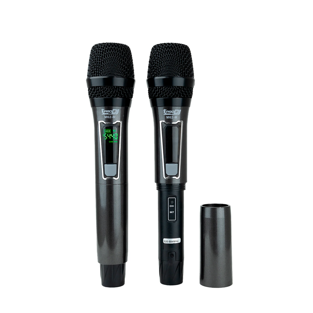 Kit de micrófonos inalámbricos UHF Pro DJ M62-M con mini receptor