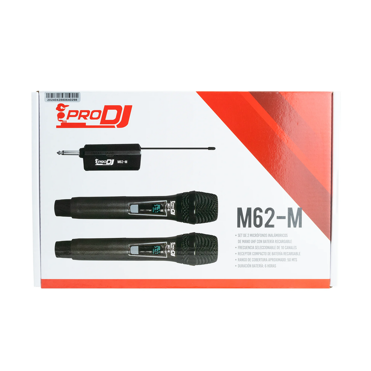 Kit de micrófonos inalámbricos UHF Pro DJ M62-M con mini receptor