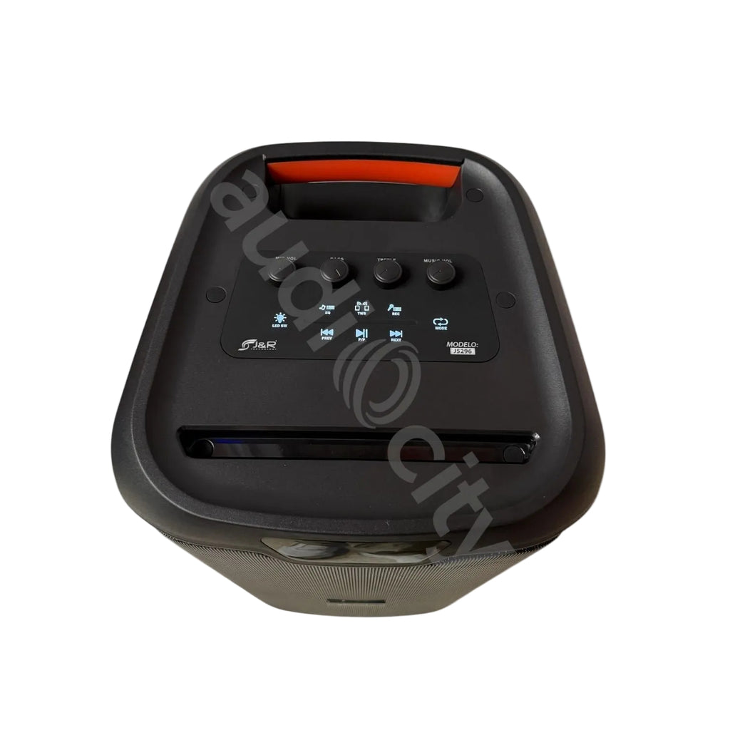 Parlante recargable J&R LIGHT FEST J5296 con doble woofer y luces RGB