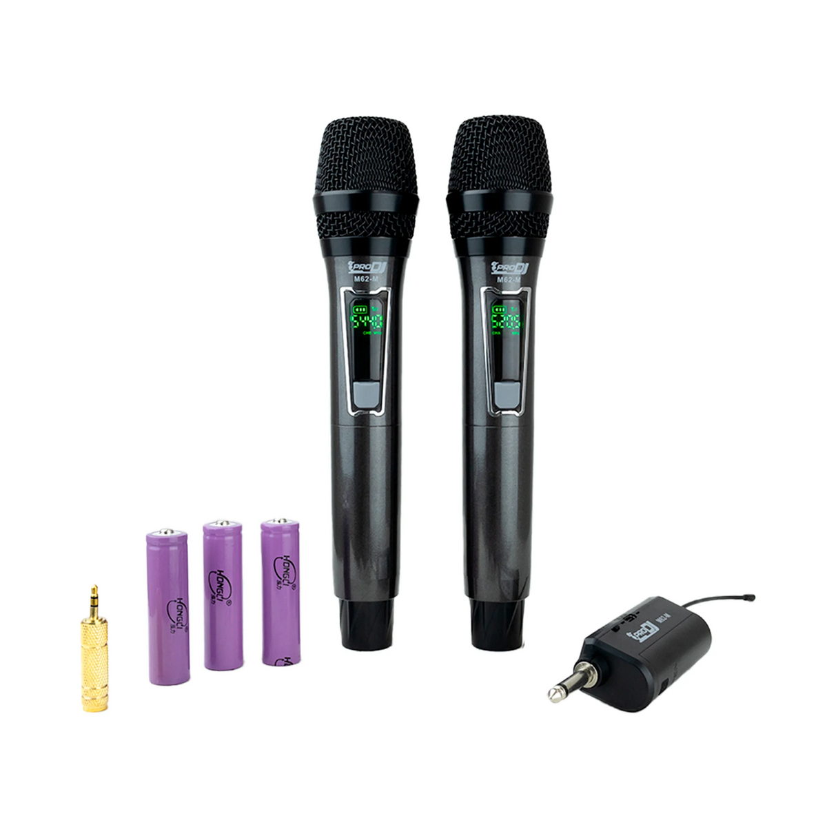 Kit de micrófonos inalámbricos UHF Pro DJ M62-M con mini receptor