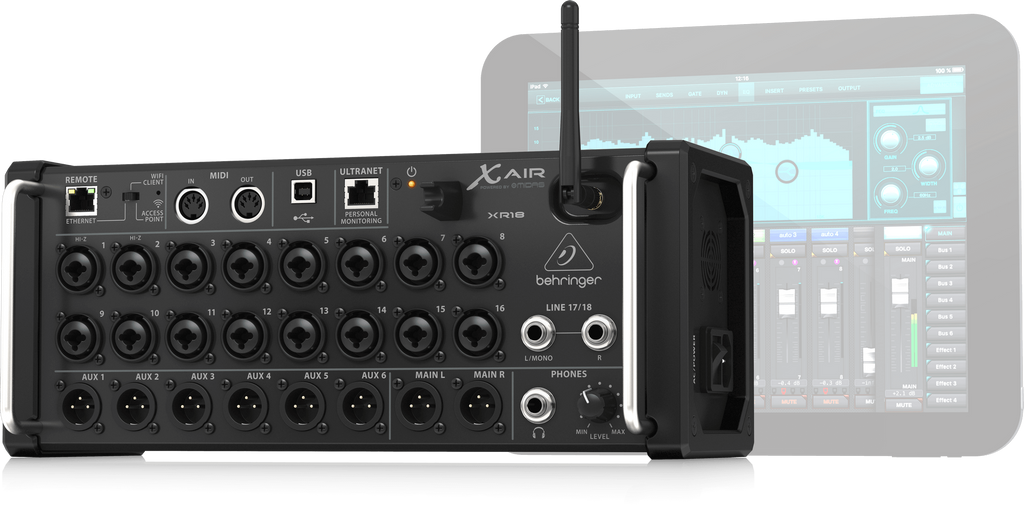 Mezclador digital Behringer XR18 de 18 canales con Wi-Fi