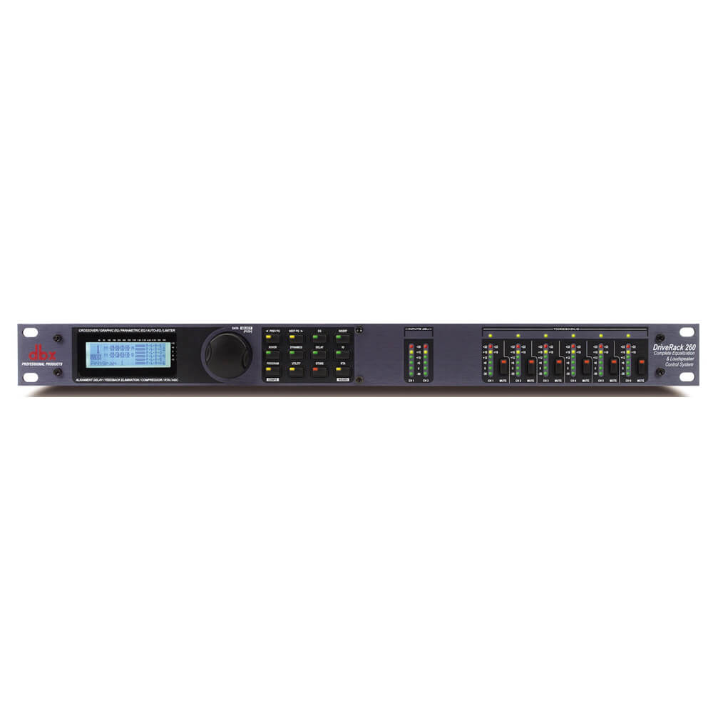 Procesador de audio dbx DriveRack 260 con 2 entradas y 6 salidas