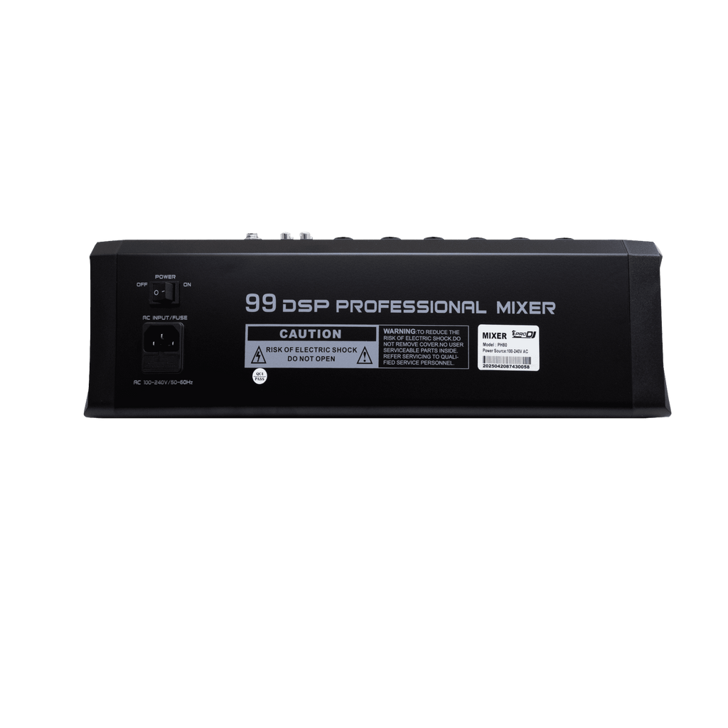 Consola analógica compacta Pro DJ PH80 con USB, Bluetooth y DSP
