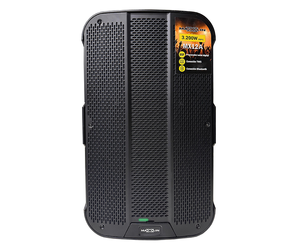 Cabina activa Maxlin MX12A de 12 pulgadas con Bluetooth y DSP