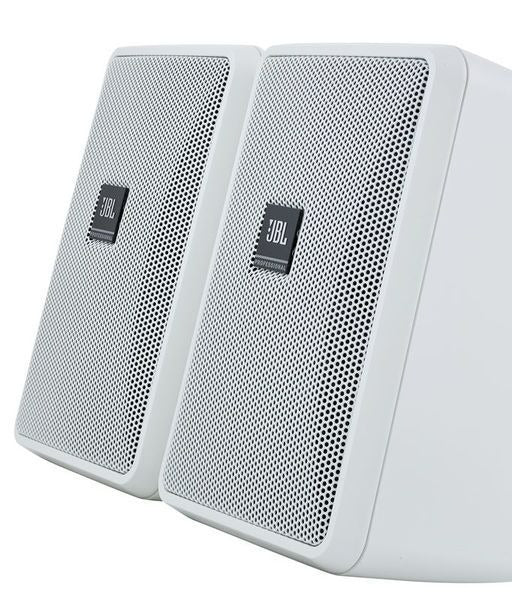 Par de parlantes de pared JBL Control 23-1L-WH blancos ultracompactos de 8 ohmios
