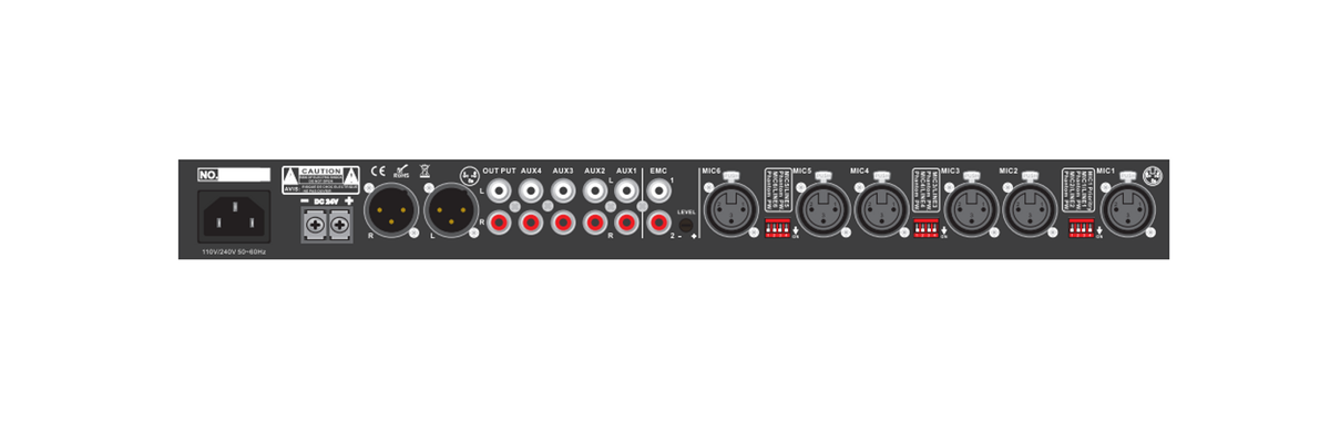 Mixer preamplificador estéreo Dream Sound XZPA-200MX de 11 canales para rack